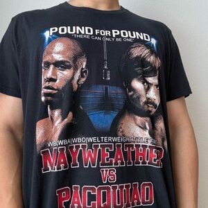 Floyd Mayweather vs Pacquiao Boxing Black Graphics T-Shirt